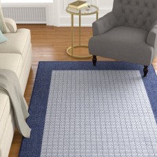 Charlton Home Fairhill Checkered Field Blue/Gray Indoor/Outdoor Area Rug CU7030